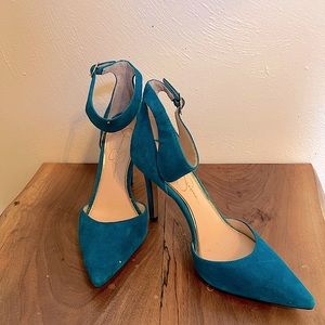 Jessica Simpson Ankle Strap Velvet Heels